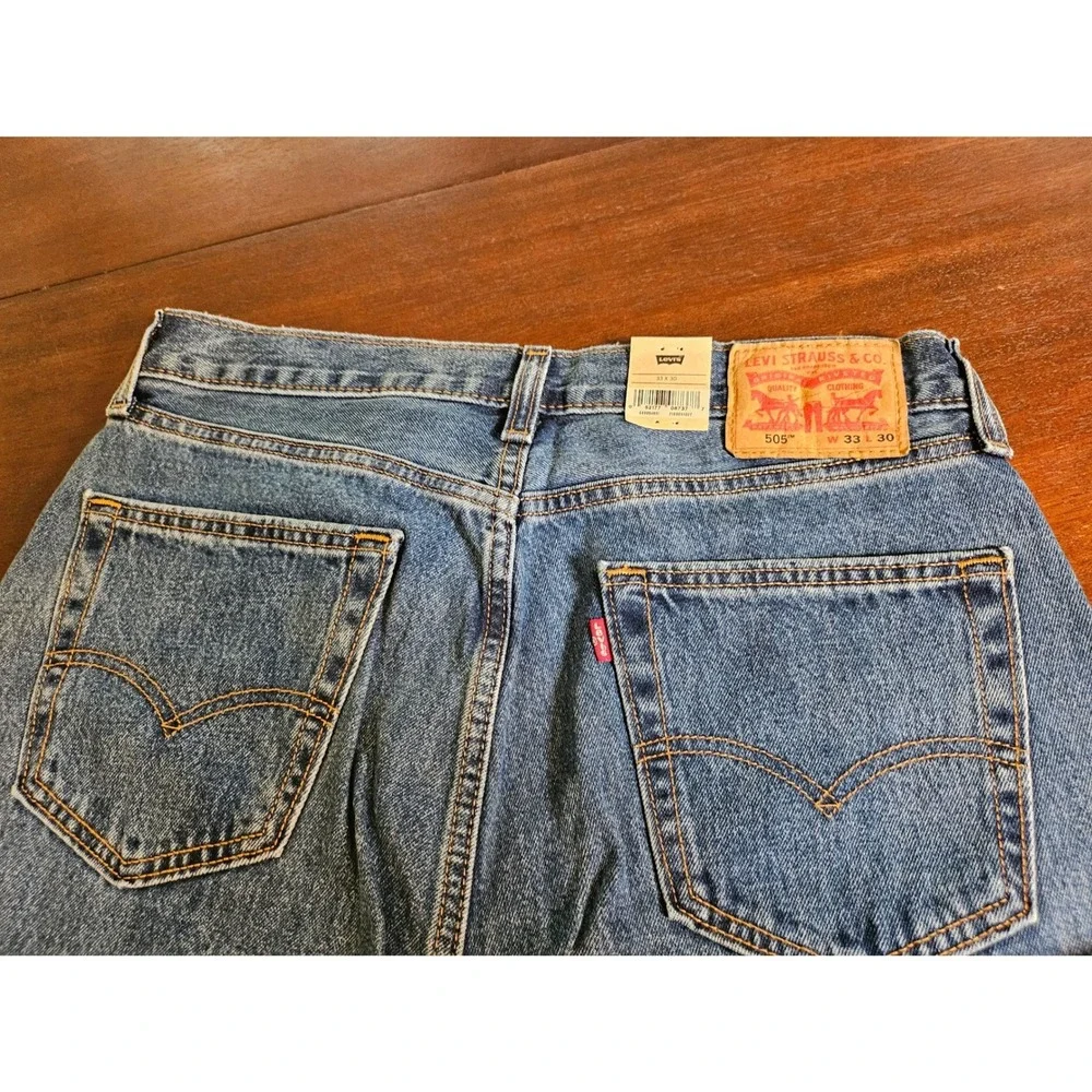 Levi's 505 Jeans Mens 33x30 Blue Regular Fit Straight Leg Denim